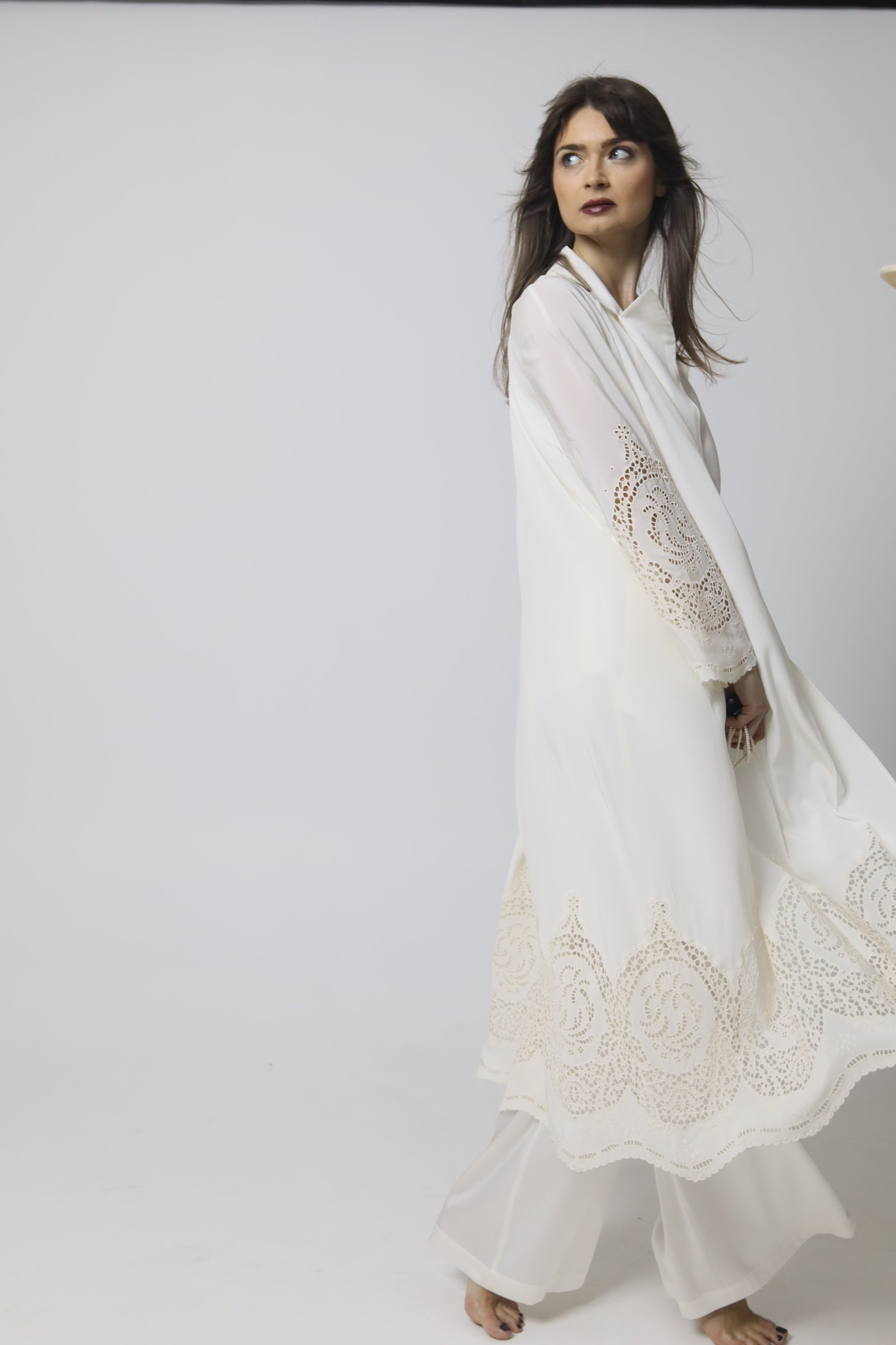 Long 100% Silk Cape "Cara Mia"